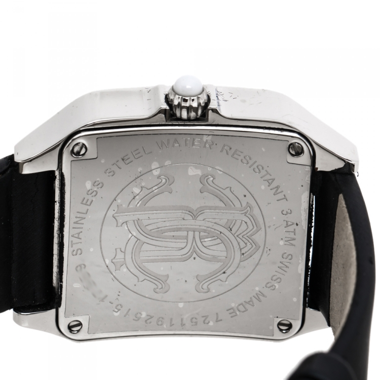 Pre Owned Roberto Cavalli White MOP Stainless Steel Venom Women's Wristwatch 33 mm