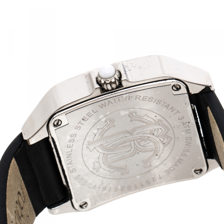 Pre Owned Roberto Cavalli White MOP Stainless Steel Venom Women's Wristwatch 33 mm