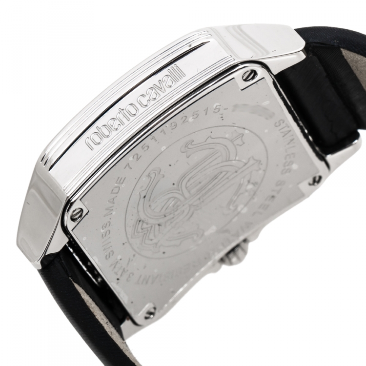Pre Owned Roberto Cavalli White MOP Stainless Steel Venom Women's Wristwatch 33 mm