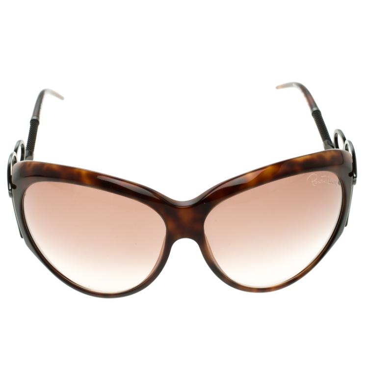 Pre Owned Roberto Cavalli Brown Black RC 320 Autolico Sunglasses
