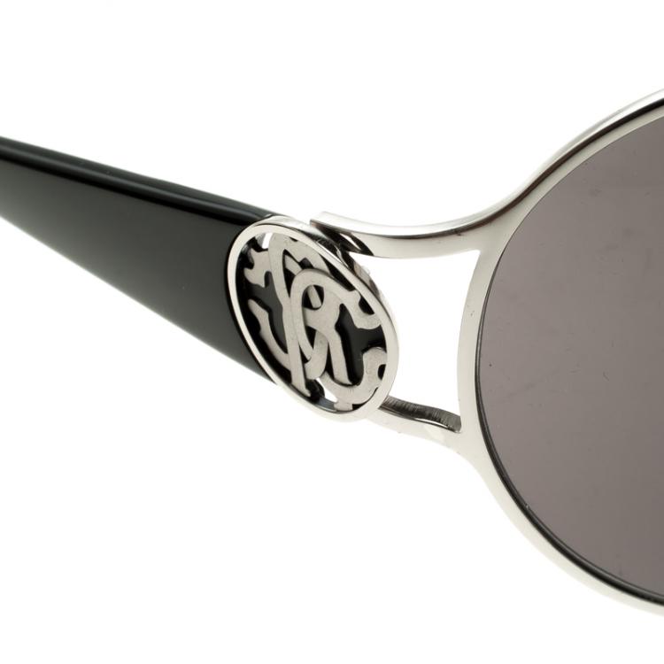 Pre Owned Roberto Cavalli Black/Silver 720S Marotiri Shield Sunglasses