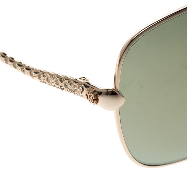 Pre Owned Roberto Cavalli Gold 739S Agena Shield Sunglasses