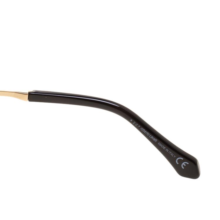 Pre Owned Roberto Cavalli Black/Gold 1073 03B Cateye Sunglasses