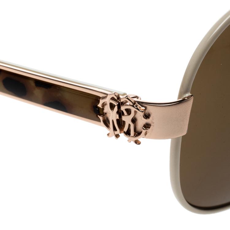 مملوكة مسبقًا Roberto Cavalli Brown Gorgonea Aviator Sunglasses