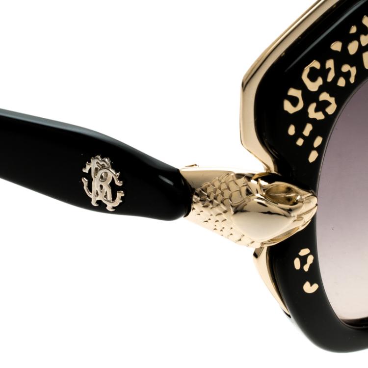 Pre Owned Roberto Cavalli Black Taygeta 981S Cateye Sunglasses
