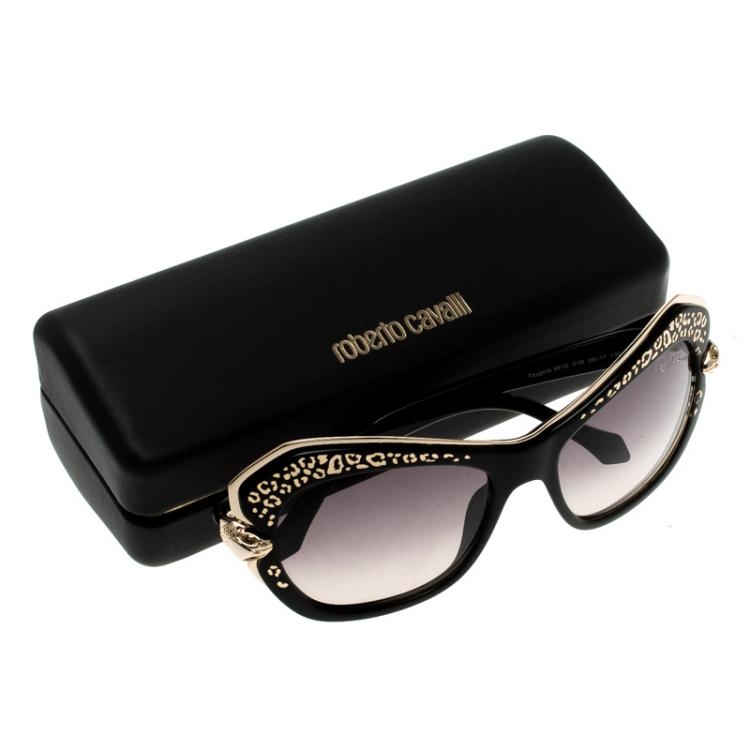 Pre Owned Roberto Cavalli Black Taygeta 981S Cateye Sunglasses