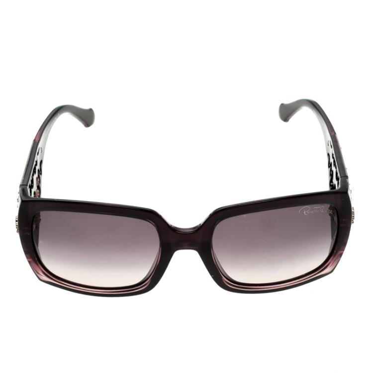 Pre Owned Roberto Cavalli Aldebaran 804T Crystal Embellished Square Sunglasses