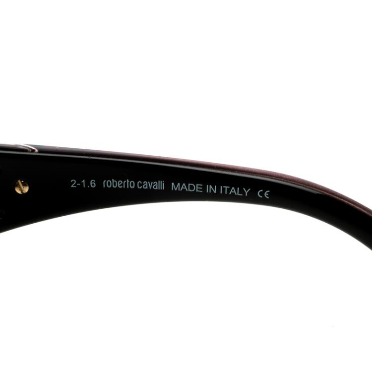 Pre Owned Roberto Cavalli Aldebaran 804T Crystal Embellished Square Sunglasses