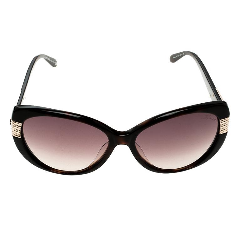 مملوكة مسبقًا Roberto Cavalli Brown Fesdu 754T Over-sized Sunglasses