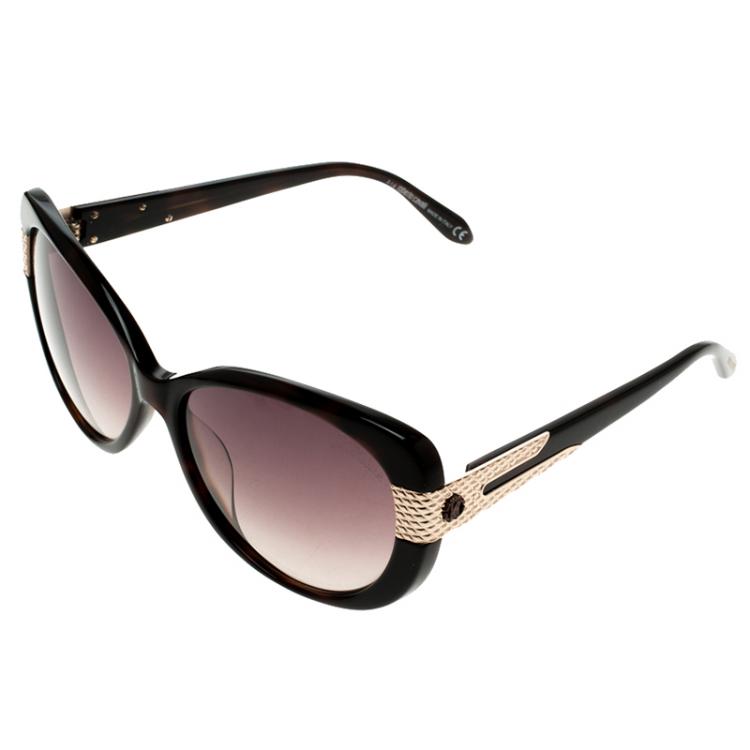 مملوكة مسبقًا Roberto Cavalli Brown Fesdu 754T Over-sized Sunglasses