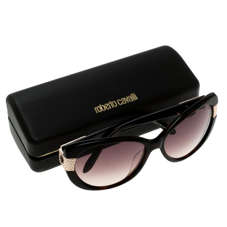مملوكة مسبقًا Roberto Cavalli Brown Fesdu 754T Over-sized Sunglasses