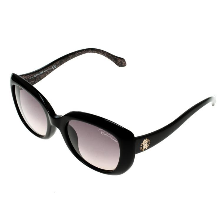 Pre Owned Roberto Cavalli Black Alula 828T Butterfly Sunglasses