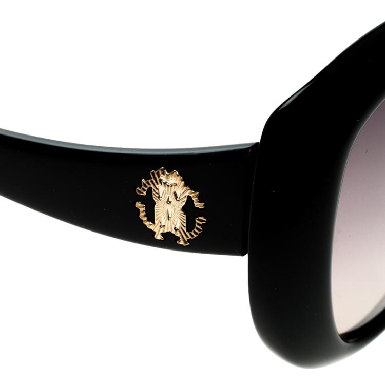 Pre Owned Roberto Cavalli Black Alula 828T Butterfly Sunglasses