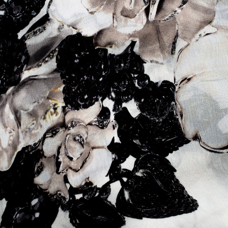 Pre Owned Roberto Cavalli Multicolor Floral and Animal Print Silk Scarf