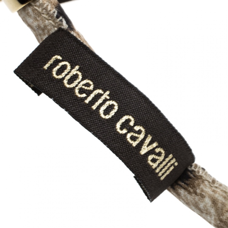 Pre Owned Roberto Cavalli Animal Print Corded Bow Chain Belt XS