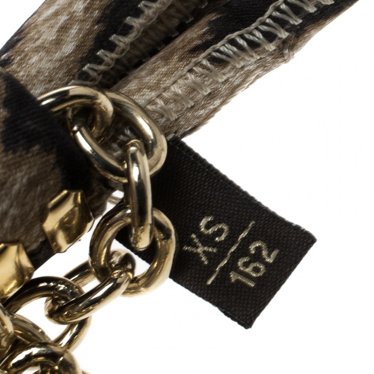 Pre Owned Roberto Cavalli Animal Print Corded Bow Chain Belt XS