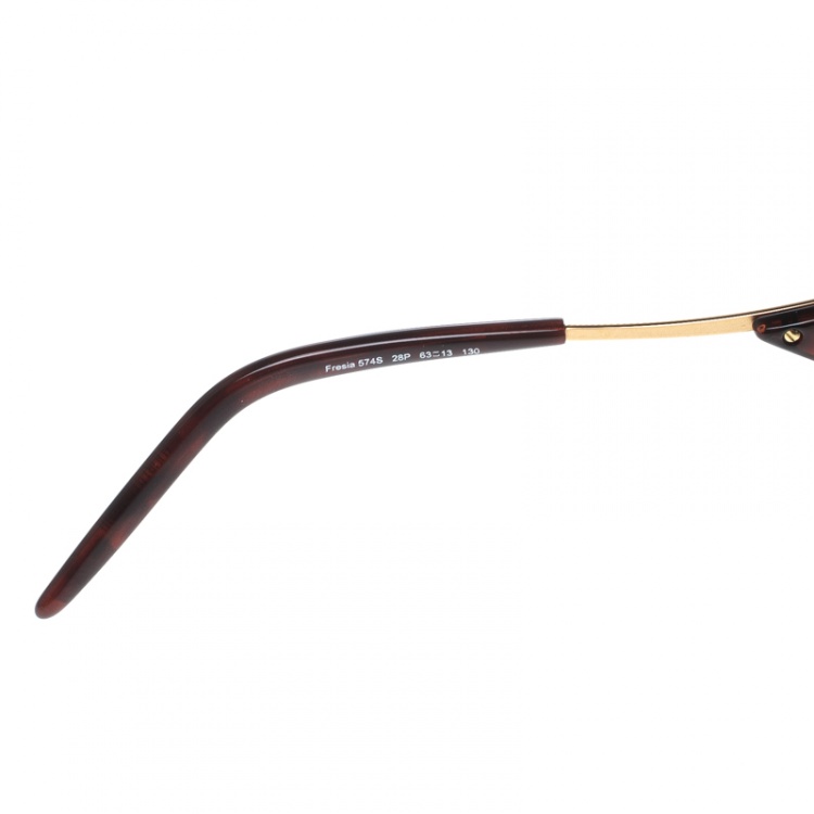 Pre Owned Roberto Cavalli Rose Gold/Green Gradient Fresia 574S Oversize Sunglasses 