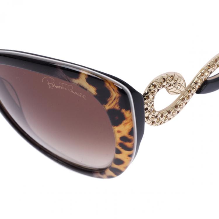 Pre Owned Roberto Cavalli Leopard Frame Serpent Kurumba Sunglasses