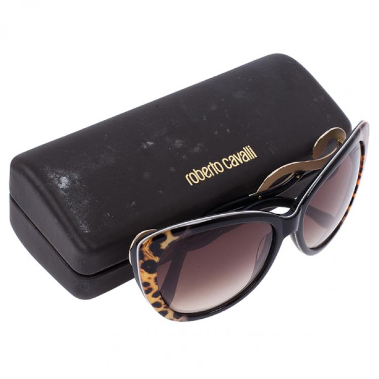 Pre Owned Roberto Cavalli Leopard Frame Serpent Kurumba Sunglasses