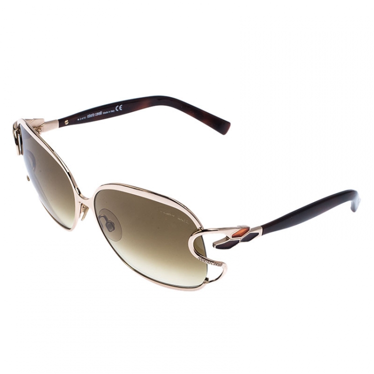 Pre Owned Roberto Cavalli Brown 578S Gradient Mimosa Square Sunglasses