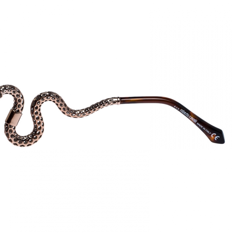 Pre Owned Roberto Cavalli Bronze/Brown Gradient 890S Crystal Menkalinan Cat Eye Sunglasses