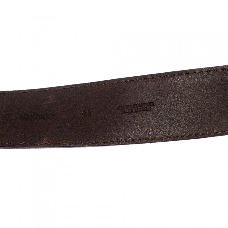 Pre Owned Roberto Cavalli Pink Suede Serpent Buckle Belt 95CM