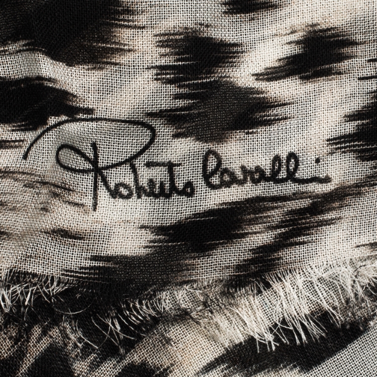 Pre Owned Roberto Cavalli Multicolor Animal Print Cashmere Blend Square Scarf 