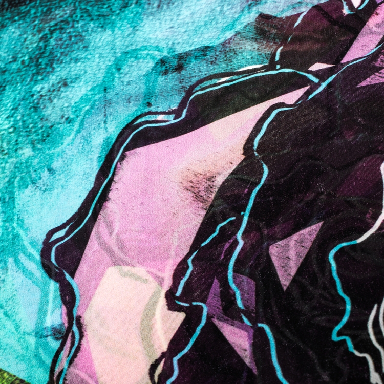 Pre Owned Roberto Cavalli Multicolor Floral Print Silk Scarf