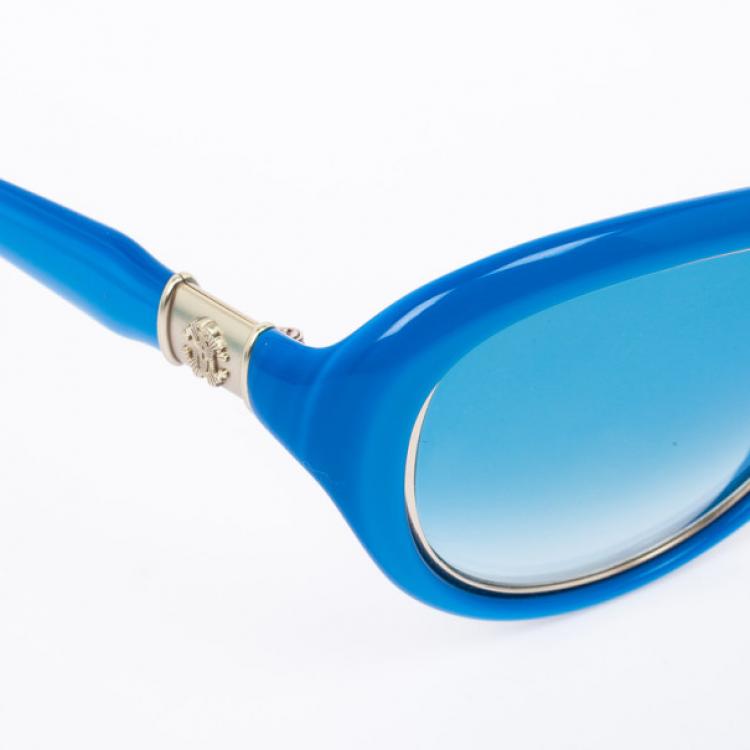 Pre Owned Roberto Cavalli Blue Rounded Cateye Acqua Sunglasses