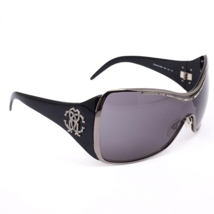 Pre Owned Roberto Cavalli Celestina Black Shield Women Sunglasses