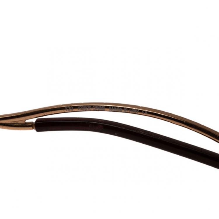 Pre Owned Roberto Cavalli Brown Cicno Serpent Shield Sunglasses