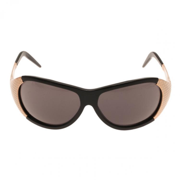 Pre Owned Roberto Cavalli Black and Gold Antigone Sunglasses
