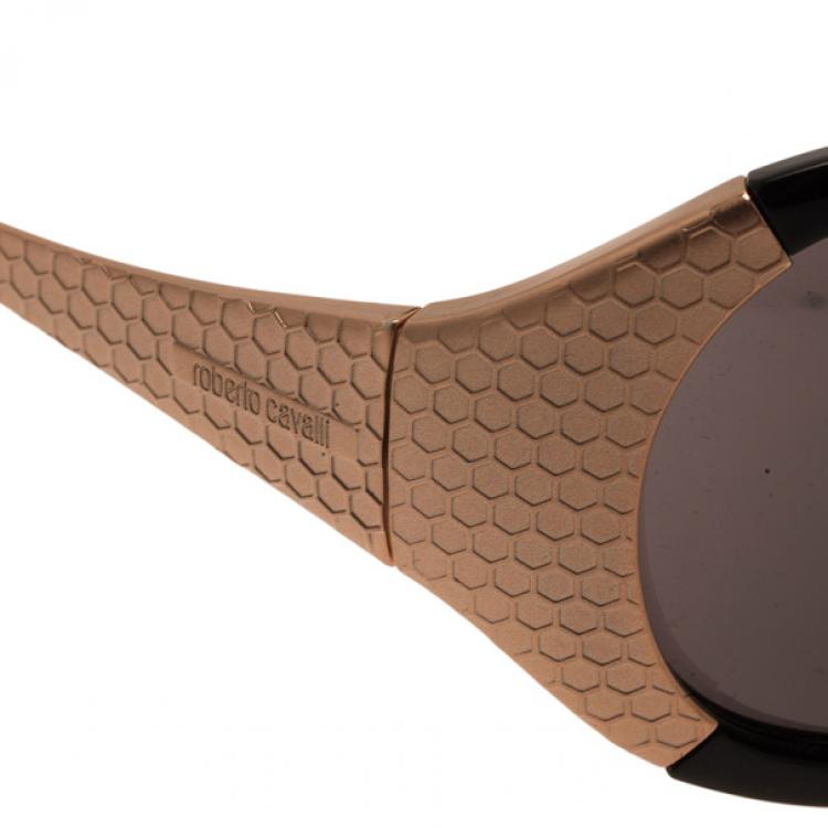 Pre Owned Roberto Cavalli Black and Gold Antigone Sunglasses