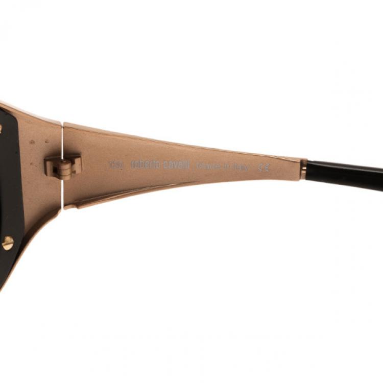 Pre Owned Roberto Cavalli Black and Gold Antigone Sunglasses