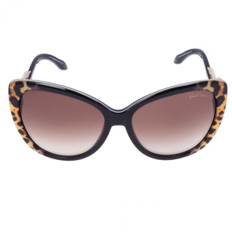 Pre Owned Roberto Cavalli Leopard Frame Serpent Kurumba Sunglasses