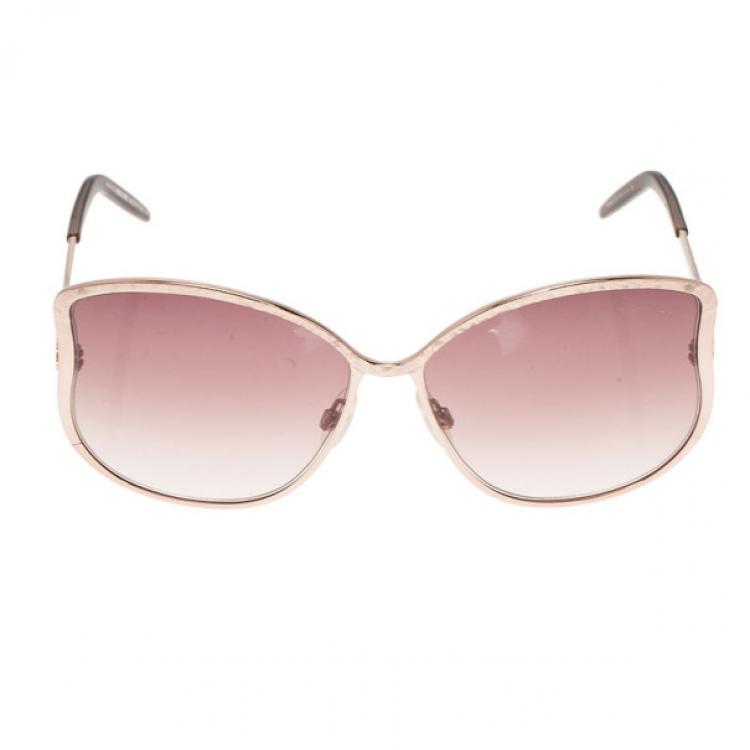 Pre Owned Roberto Cavalli Silver Mughetto Oversized Sunglasses