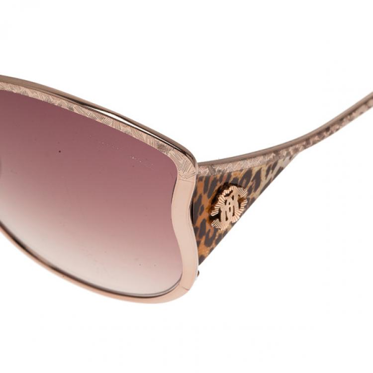 Pre Owned Roberto Cavalli Silver Mughetto Oversized Sunglasses