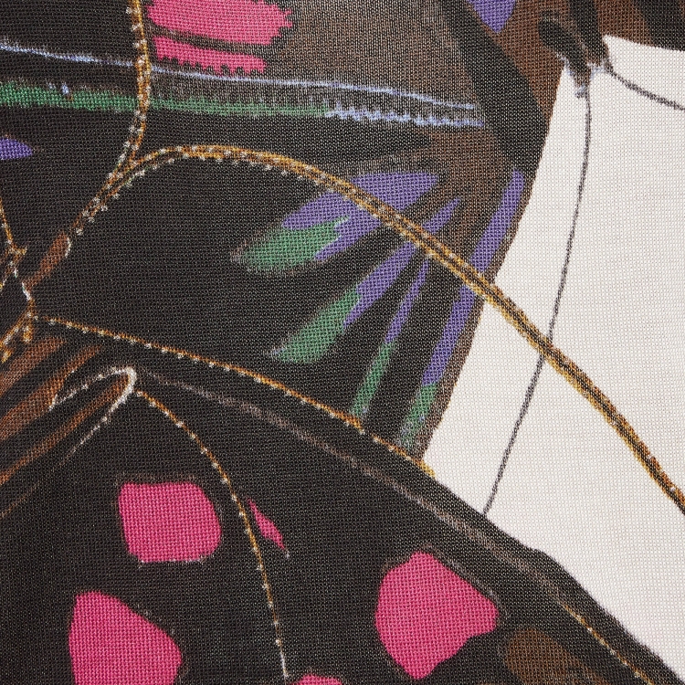 Pre Owned Roberto Cavalli Multicolor Butterfly Print Knit Cami Top M