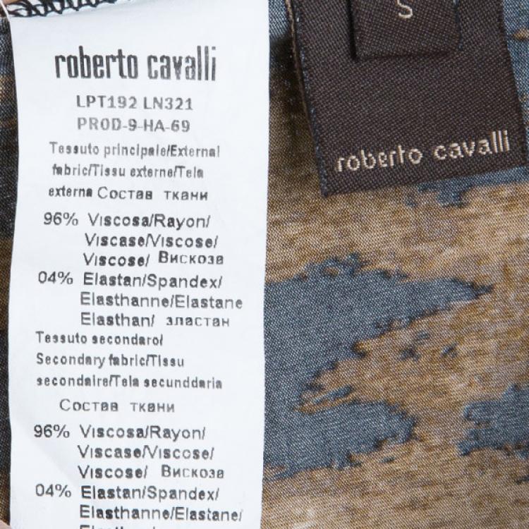 Pre Owned Roberto Cavalli Black Leopard Print Dress S