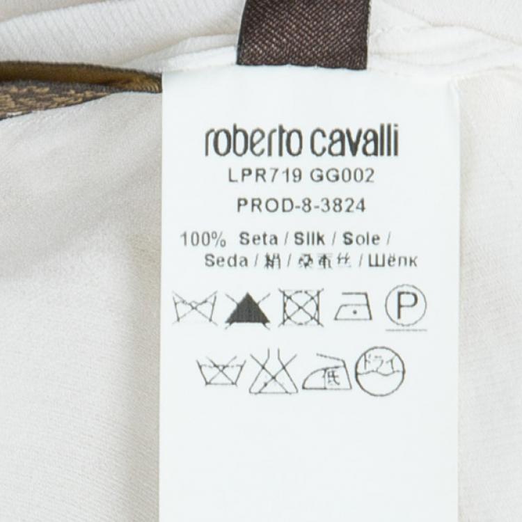 Pre Owned Roberto Cavalli White Embellished Top M