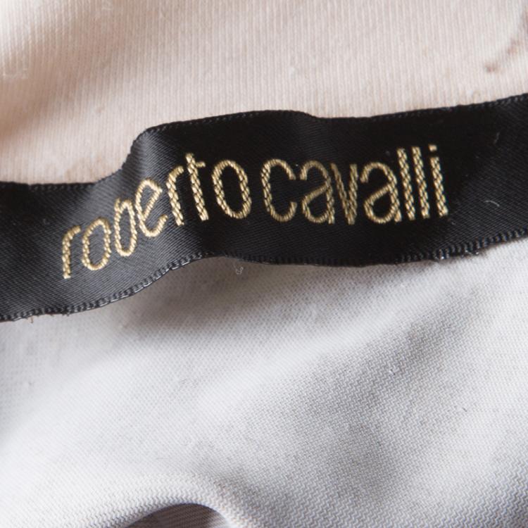 مملوكة مسبقًا Roberto Cavalli Multicolor Floral Print Gathered Long Sleeve Dress M
