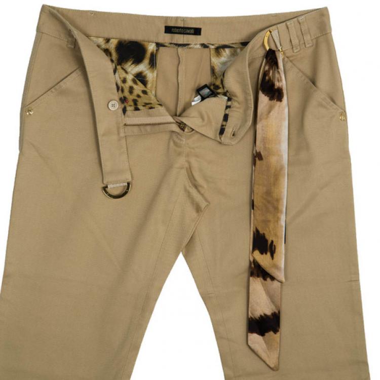 Pre Owned Roberto Cavalli Casual Off-White Flare Pants L