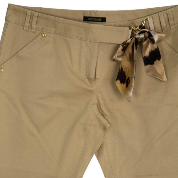 Pre Owned Roberto Cavalli Casual Off-White Flare Pants L