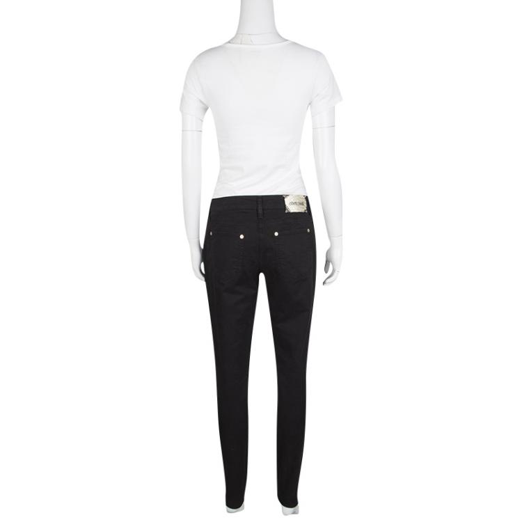 Pre Owned Roberto Cavalli Black Stretch Denim Skinny Jeans M