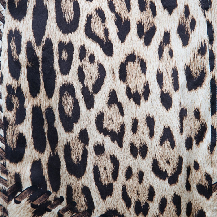 Pre Owned Roberto Cavalli Beige Animal Printed Silk Flared Maxi Skirt M