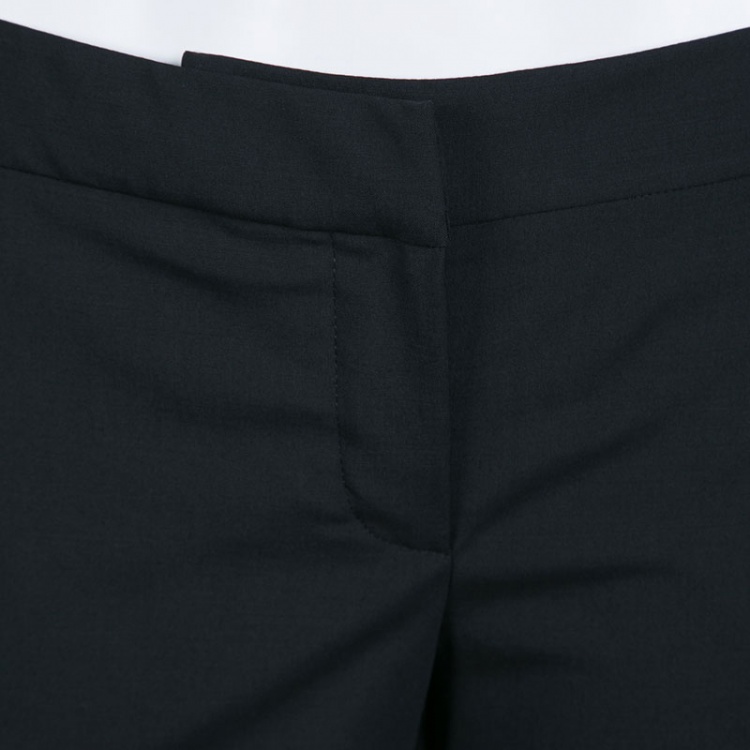 Pre Owned Roberto Cavalli Black Wool Flared Bottom Tailored Pants M
