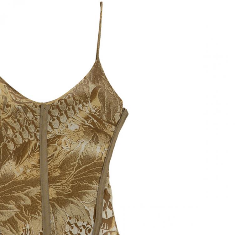 Pre Owned Roberto Cavalli Printed Corset Bustier Maxi Dress S