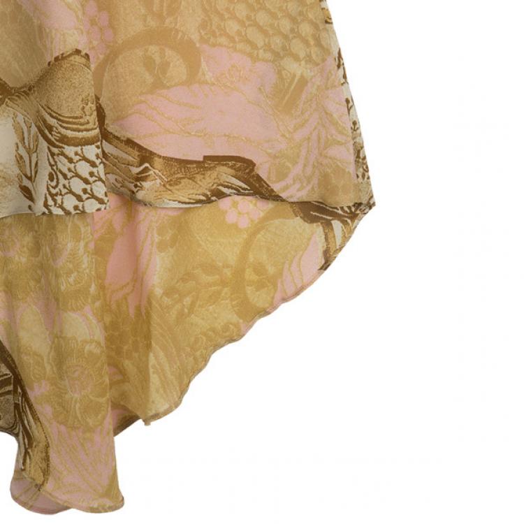 Pre Owned Roberto Cavalli Printed Corset Bustier Maxi Dress S