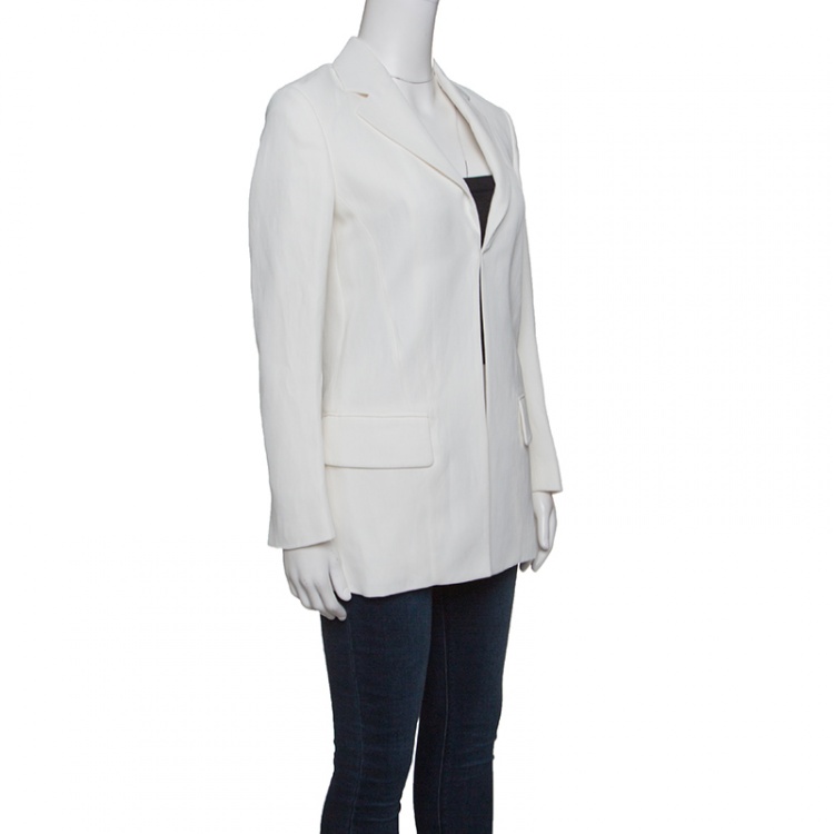 مملوكة مسبقًا Roberto Cavalli Firenze Off White Tailored Blazer M