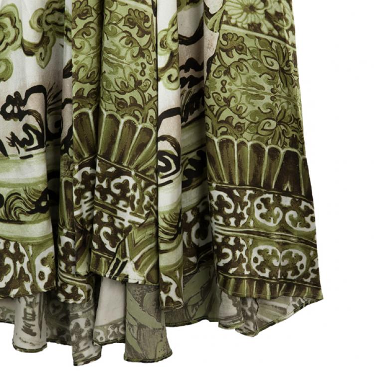 Pre Owned Roberto Cavalli Printed Skirt Set M